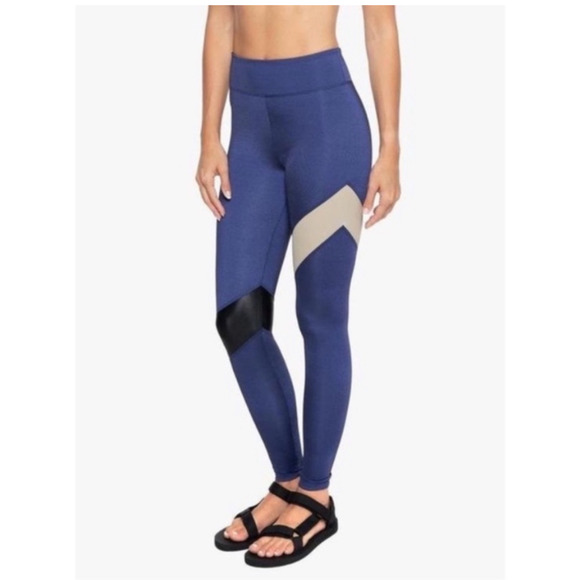 Koral Aello Shantung High Rise Leggings In Blue Small Yoga Gym Athletic NEW - Picture 4 of 12